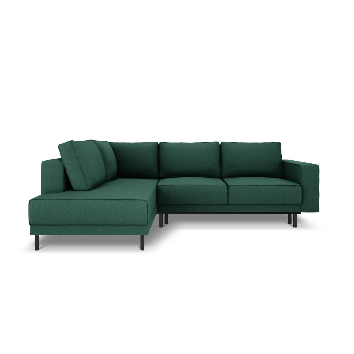 Caro 5-Sitzer Ecksofa Linke Seite, mit Schlaffunktion, in Strukturierter Stoff (Meg359) in Grün, 247x187 cm – Bild 4