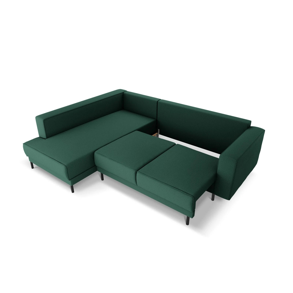 Caro 5-Sitzer Ecksofa Linke Seite, mit Schlaffunktion, in Strukturierter Stoff (Meg359) in Grün, 247x187 cm – Bild 6