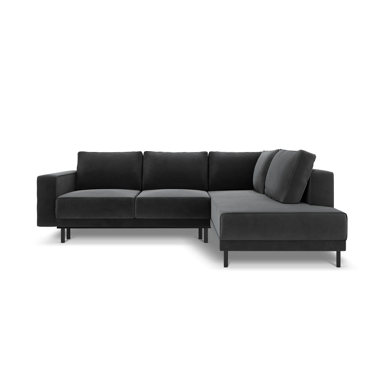 Caro 5-Sitzer Ecksofa Rechte Seite, mit Schlaffunktion, in Samt (Blu14) in Grau, 247x187 cm – Bild 4