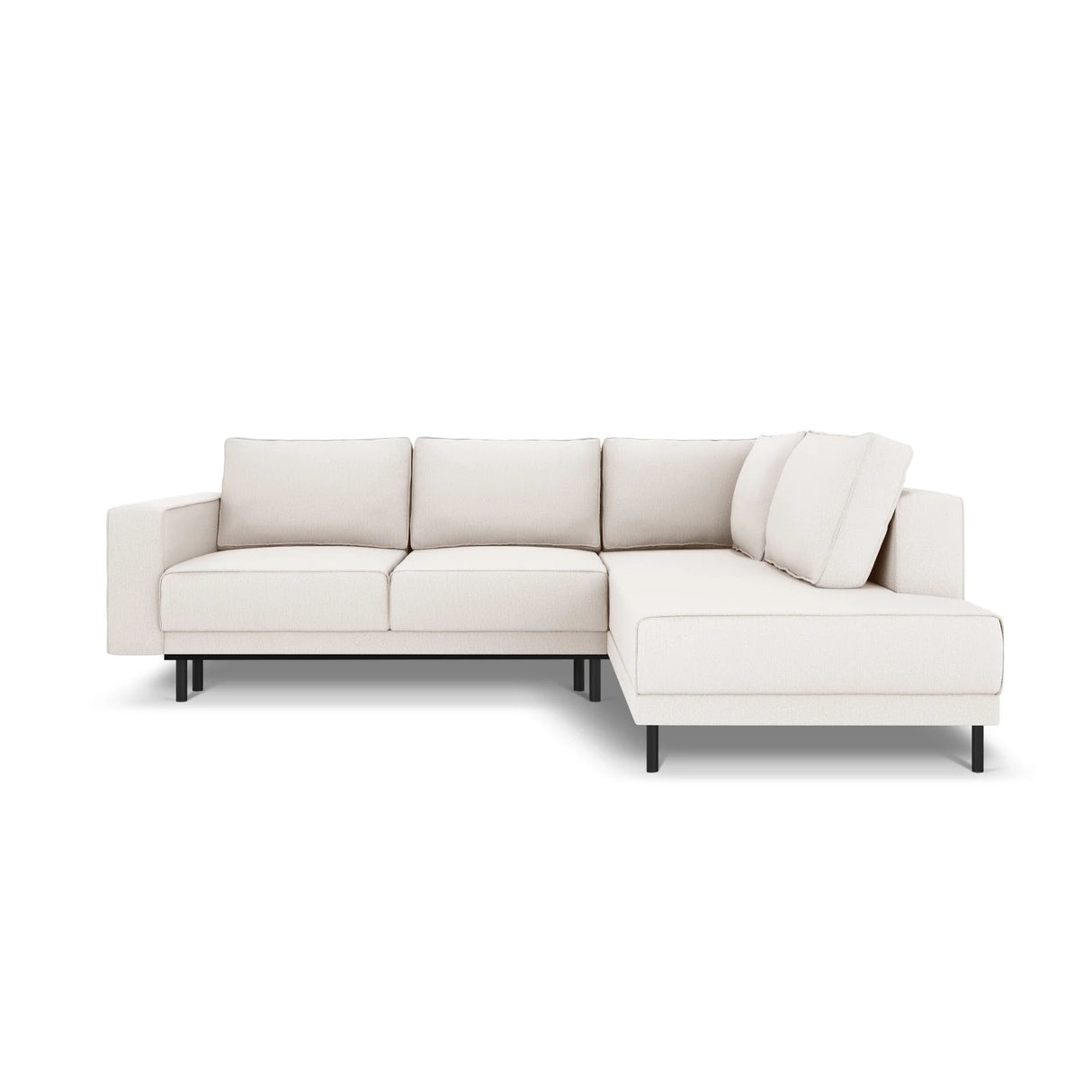 Caro 5-Sitzer Ecksofa Rechte Seite, mit Schlaffunktion, in Strukturierter Stoff (Meg351) in Leichtes Beige, 247x187 cm – Bild 4