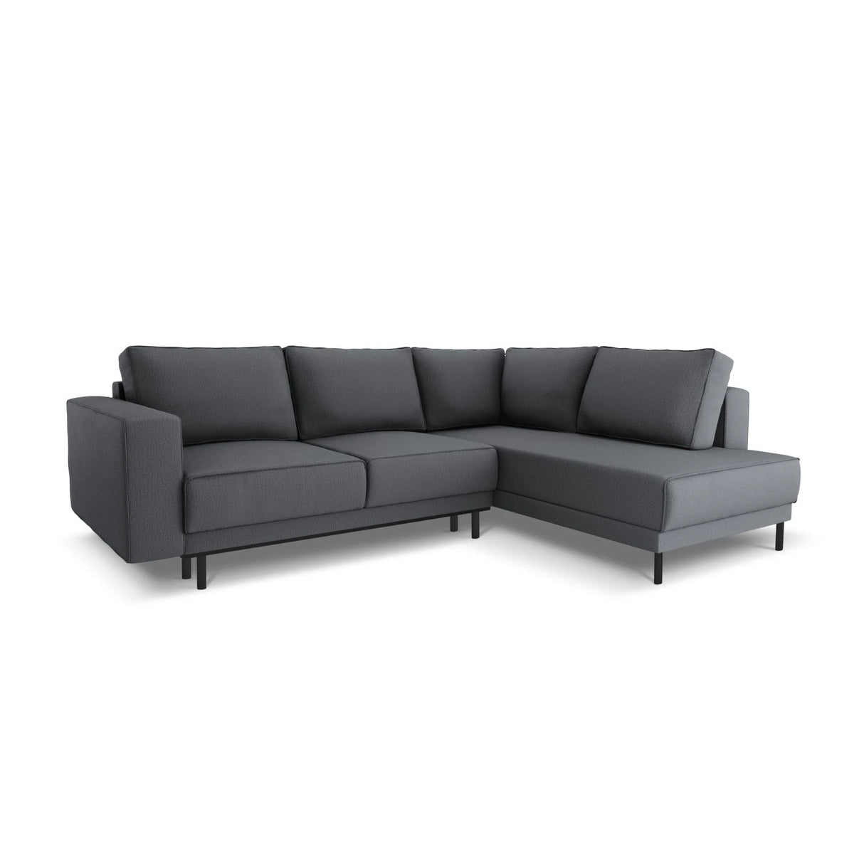 Caro 5-Sitzer Ecksofa Rechte Seite, mit Schlaffunktion, in Strukturierter Stoff (Meg367) in Dunkelgrau, 247x187 cm – Bild 1