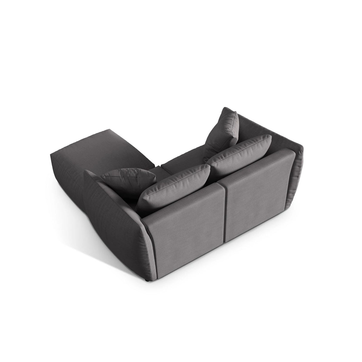 Chris 3-Sitzer Ecksofa mit Poufmodul in Leinenoptik aus Strukturierter Stoff (LIN32) in Sand, 220x200 cm – Bild 6