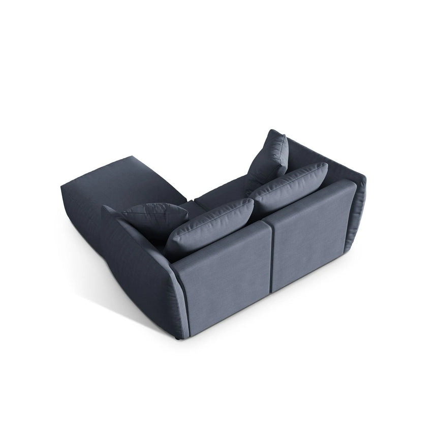 Chris 3-Sitzer Ecksofa mit Poufmodul in Leinenoptik aus Strukturierter Stoff (LIN74) in Light Green, 220x200 cm – Bild 6