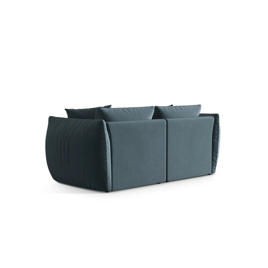 Chris 3-Sitzer Sofa in Leinenoptik aus Samt (CasDaBl) in Pastel Blue, 220x100 cm – Bild 5