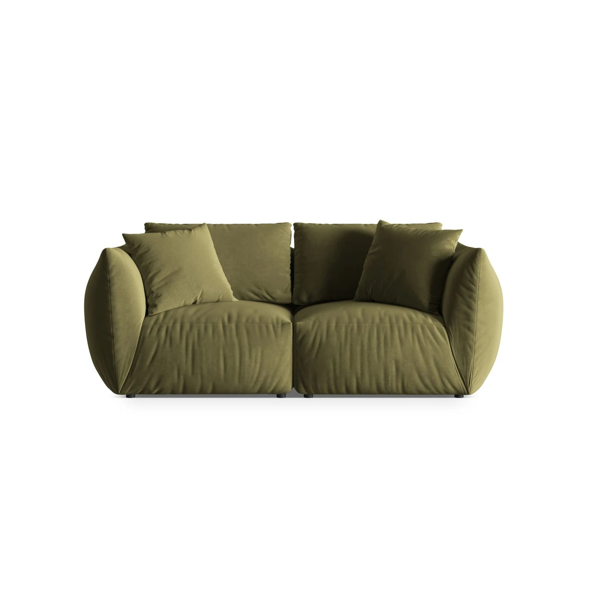 Chris 3-Sitzer Sofa in Leinenoptik aus Samt (CasFor) in Light Green, 220x100 cm – Bild 1