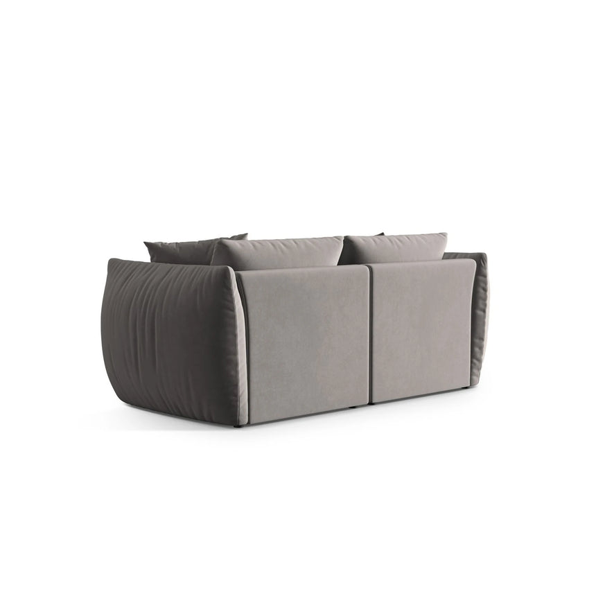 Chris 3-Sitzer Sofa in Leinenoptik aus Samt (CasSto) in Grau, 220x100 cm – Bild 5