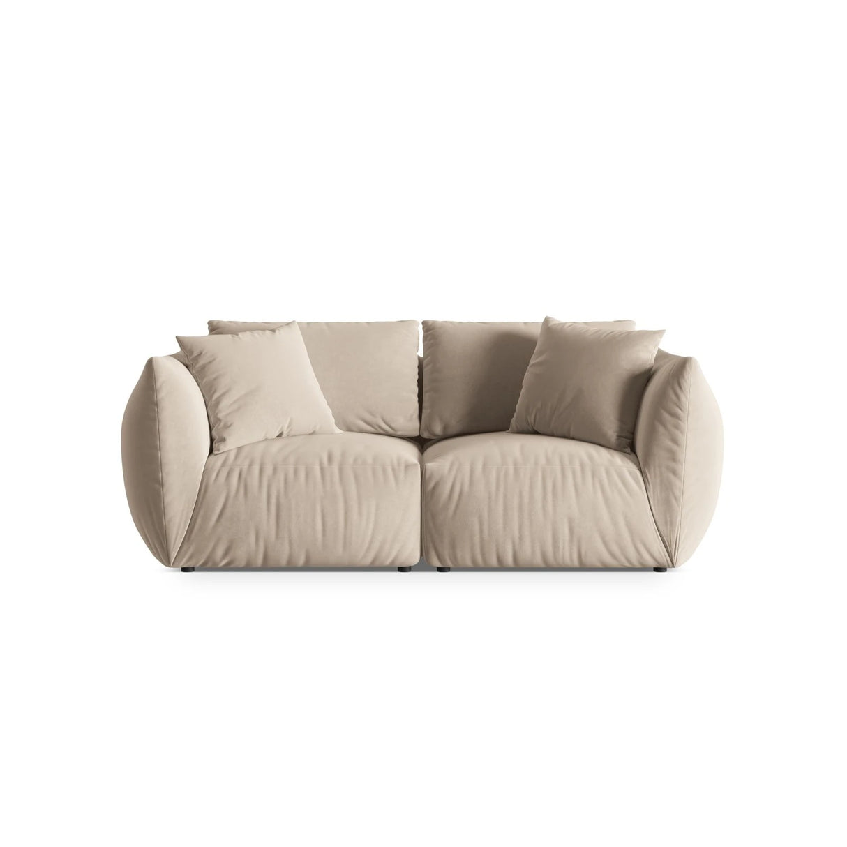 Chris 3-Sitzer Sofa in Leinenoptik aus Samt oder Strukturstoff, 220x100 cm – Bild 1