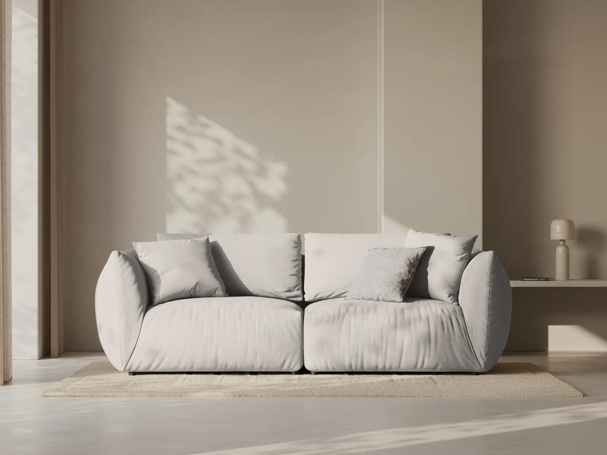 Chris 3-Sitzer Sofa in Leinenoptik aus Strukturierter Stoff (LIN04) in Natural, 220x100 cm – Bild 2