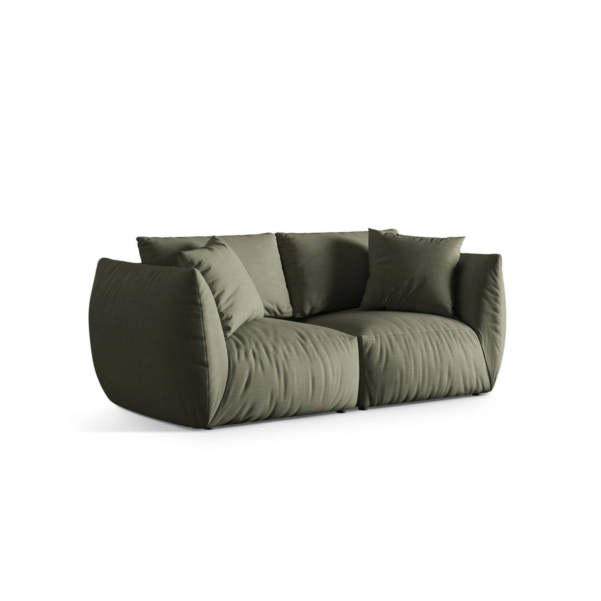 Chris 3-Sitzer Sofa in Leinenoptik aus Strukturierter Stoff (LIN81) in Muted Blue, 220x100 cm – Bild 4