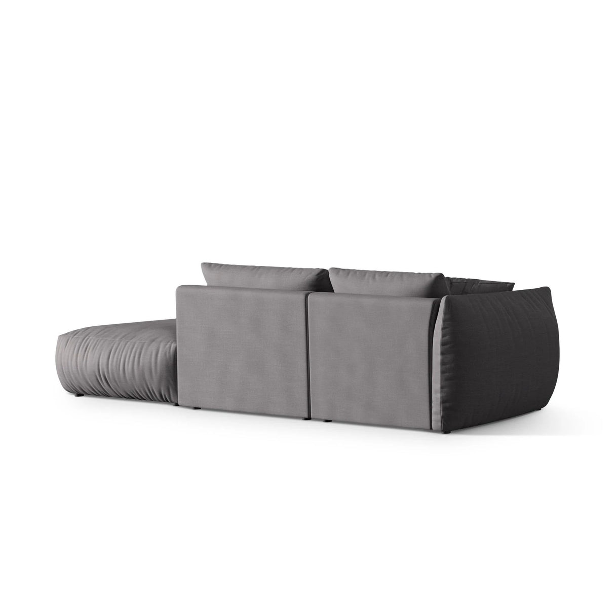 Chris 3-Sitzer Sofa, Rechts, mit Poufmodul, in Leinenoptik aus Strukturierter Stoff (LIN32) in Sand, 315x100 cm – Bild 5