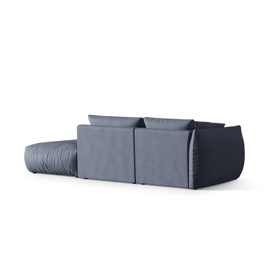 Chris 3-Sitzer Sofa, Rechts, mit Poufmodul, in Leinenoptik aus Strukturierter Stoff (LIN74) in Light Green, 315x100 cm – Bild 5