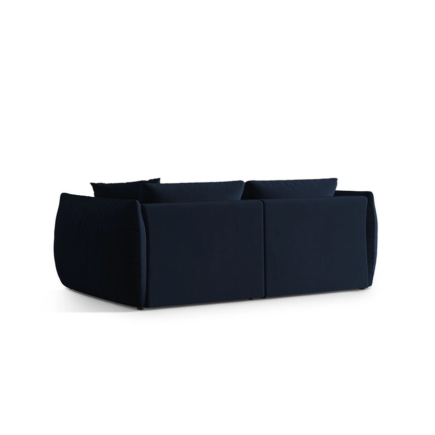 Chris 4-Sitzer Sofa in Leinenoptik aus Samt (CasDeBl) in Königsblau, 260x100 cm – Bild 4