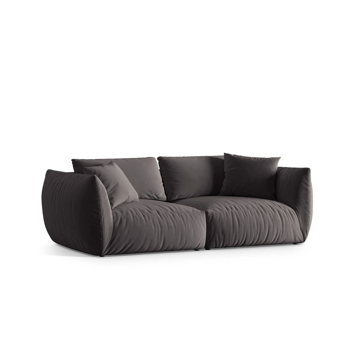 Chris 4-Sitzer Sofa in Leinenoptik aus Samt (CasGraph) in Dunkelgrau, 260x100 cm – Bild 3