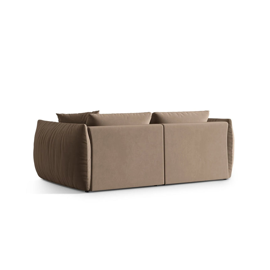 Chris 4-Sitzer Sofa in Leinenoptik aus Samt (CasTau) in Light Brown, 260x100 cm – Bild 4