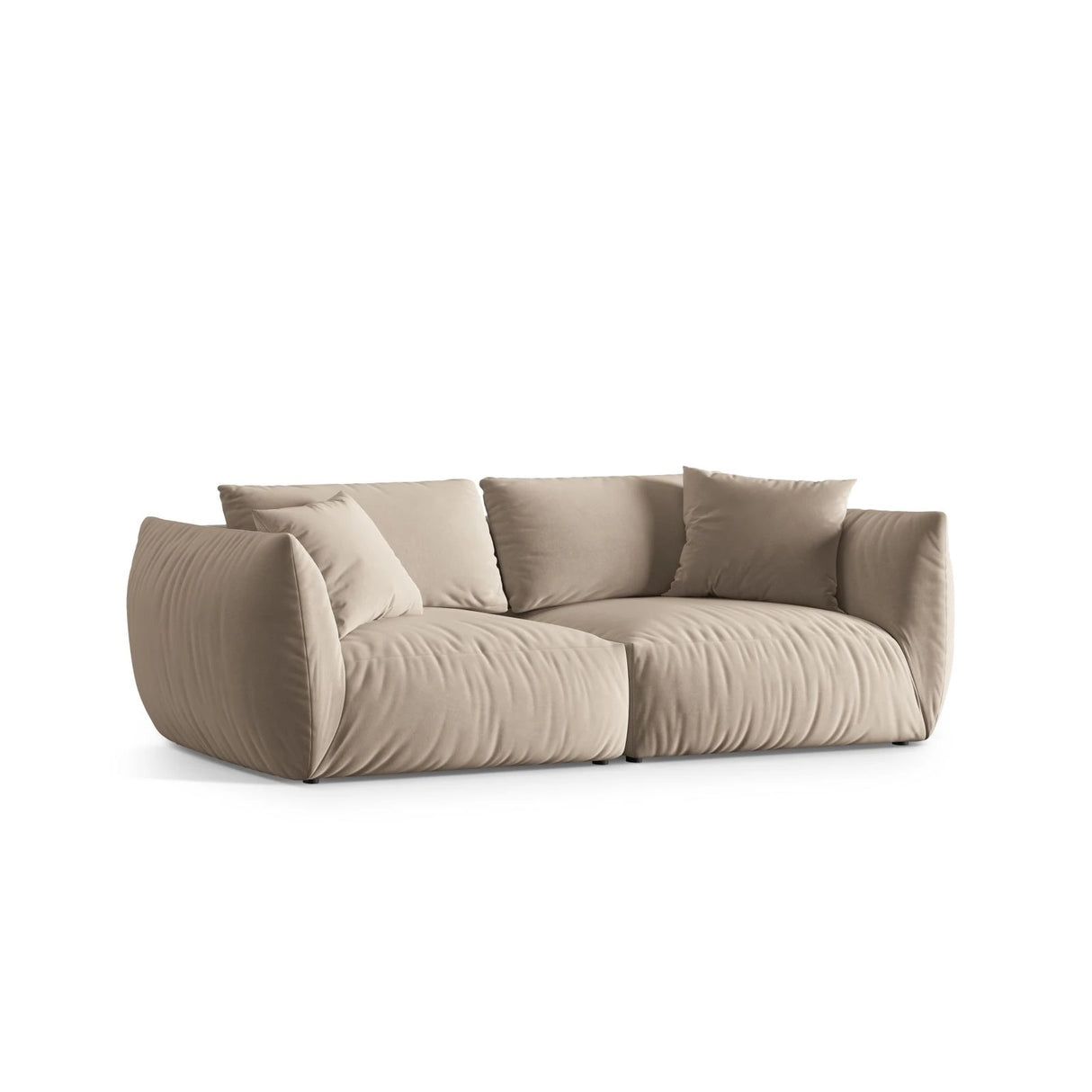 Chris 4-Sitzer Sofa in Leinenoptik aus Samt oder Strukturstoff, 260x100 cm – Bild 3