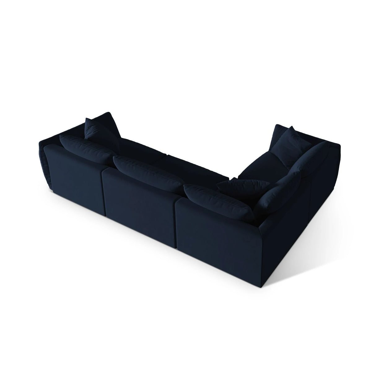 Chris 5-Sitzer Ecksofa Links, in Leinenoptik aus Samt (CasDeBl) in Königsblau, 295x210 cm – Bild 5