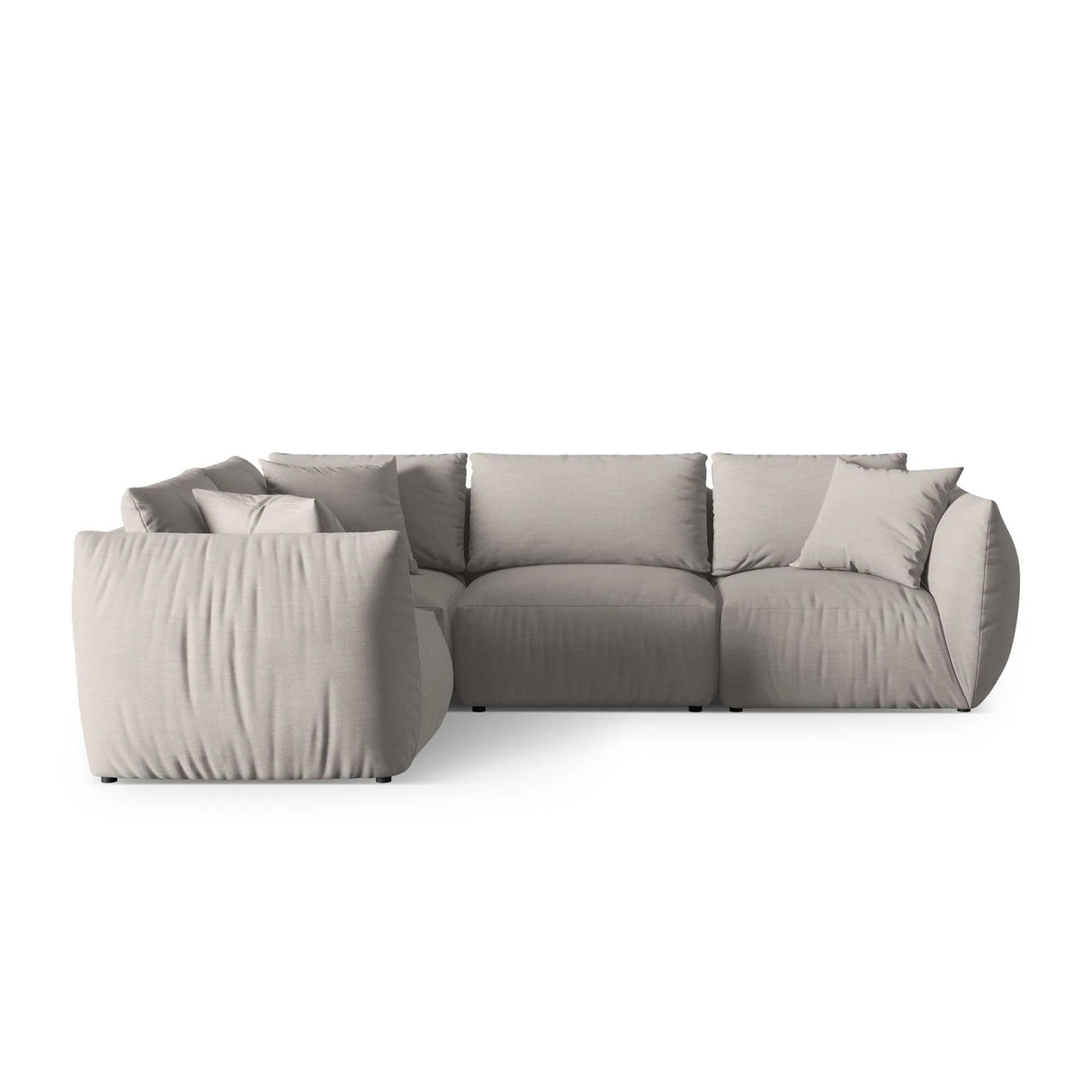 Chris 5-Sitzer Ecksofa Links, in Leinenoptik aus Strukturierter Stoff (LIN04) in Natural, 295x210 cm – Bild 1