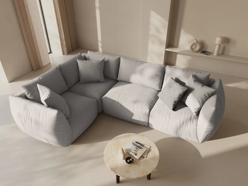 Chris 5-Sitzer Ecksofa Links, in Leinenoptik aus Strukturierter Stoff (LIN04) in Natural, 295x210 cm – Bild 2