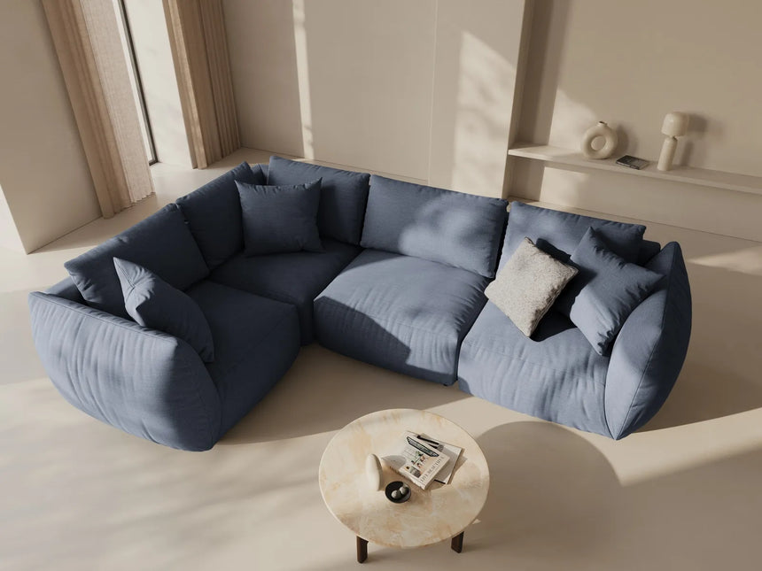 Chris 5-Sitzer Ecksofa Links, in Leinenoptik aus Strukturierter Stoff (LIN74) in Light Green, 295x210 cm – Bild 2