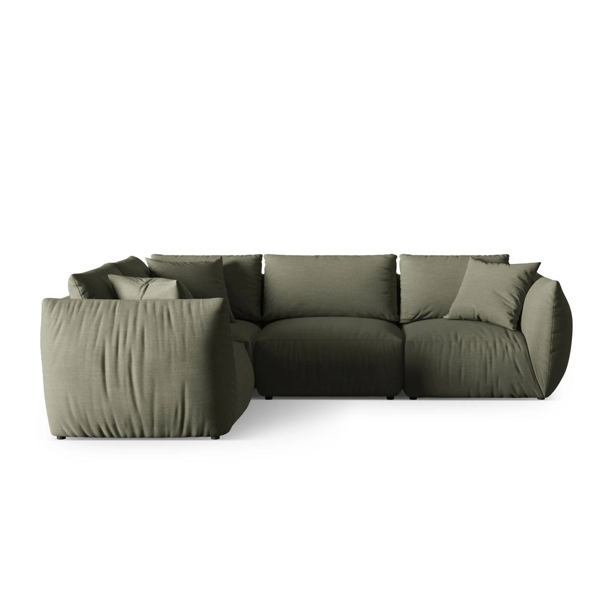 Chris 5-Sitzer Ecksofa Links, in Leinenoptik aus Strukturierter Stoff (LIN81) in Muted Blue, 295x210 cm – Bild 1