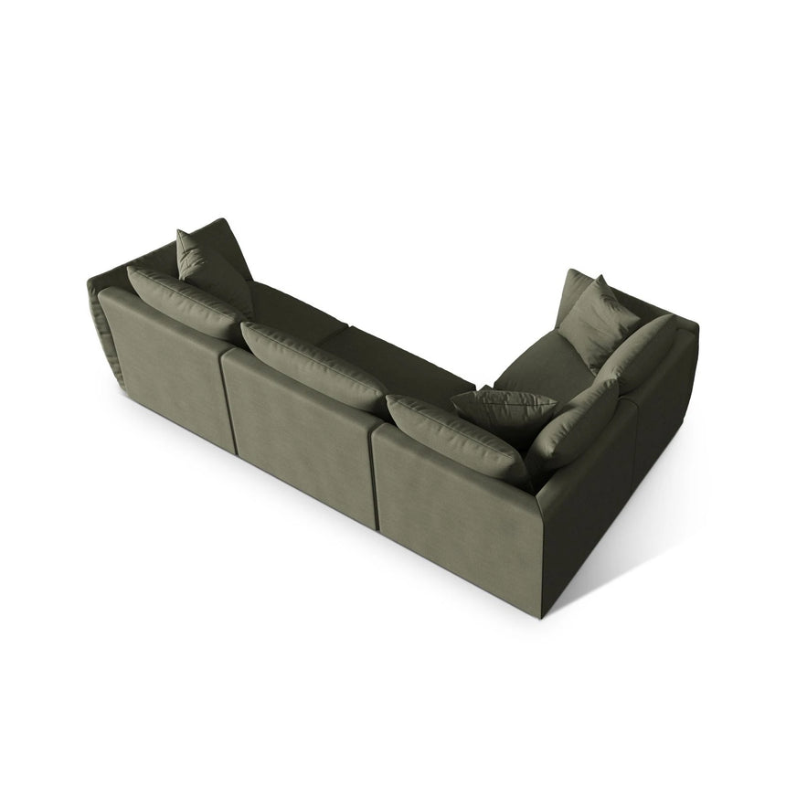 Chris 5-Sitzer Ecksofa Links, in Leinenoptik aus Strukturierter Stoff (LIN81) in Muted Blue, 295x210 cm – Bild 5