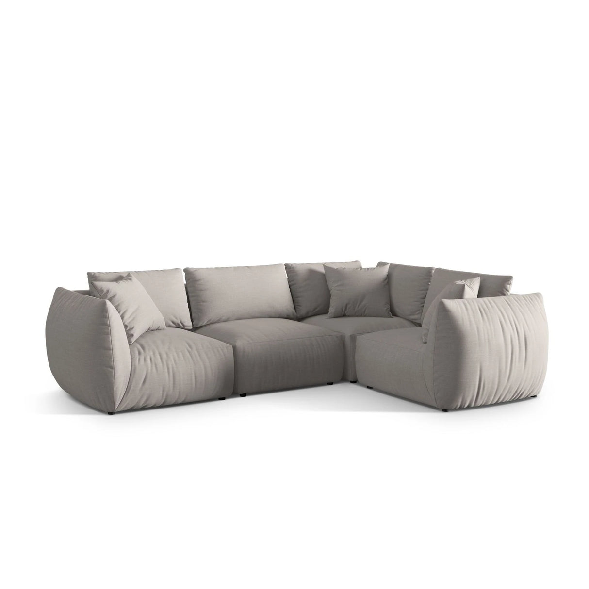 Chris 5-Sitzer Ecksofa Rechts, in Leinenoptik aus Strukturierter Stoff (LIN04) in Natural, 295x210 cm – Bild 4