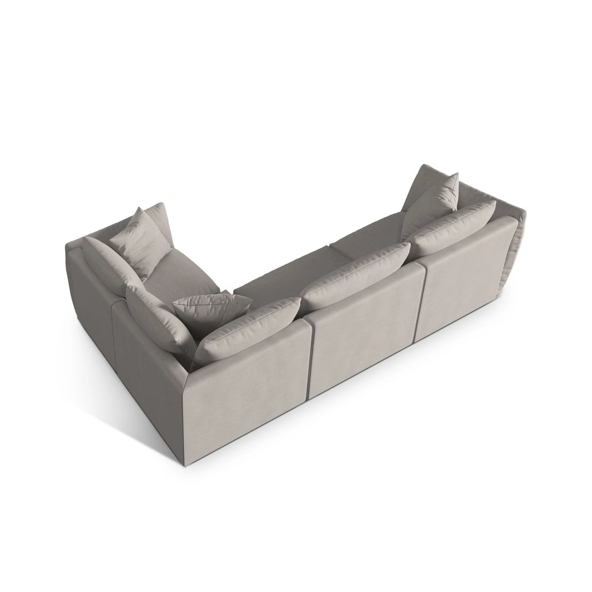 Chris 5-Sitzer Ecksofa Rechts, in Leinenoptik aus Strukturierter Stoff (LIN04) in Natural, 295x210 cm – Bild 5