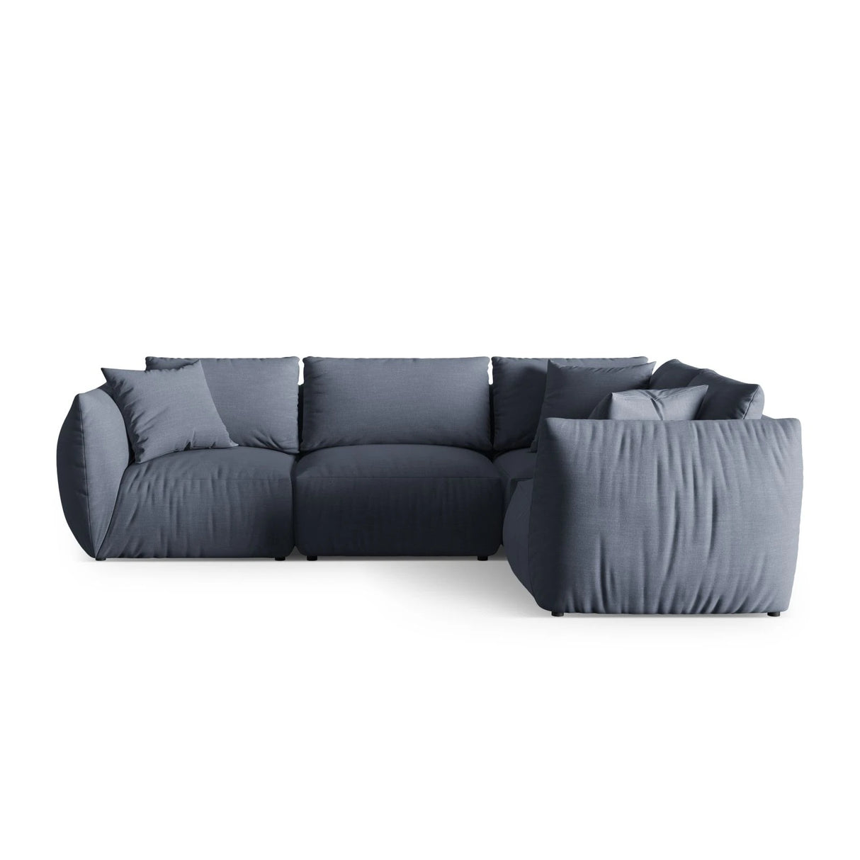 Chris 5-Sitzer Ecksofa Rechts, in Leinenoptik aus Strukturierter Stoff (LIN74) in Light Green, 295x210 cm – Bild 1