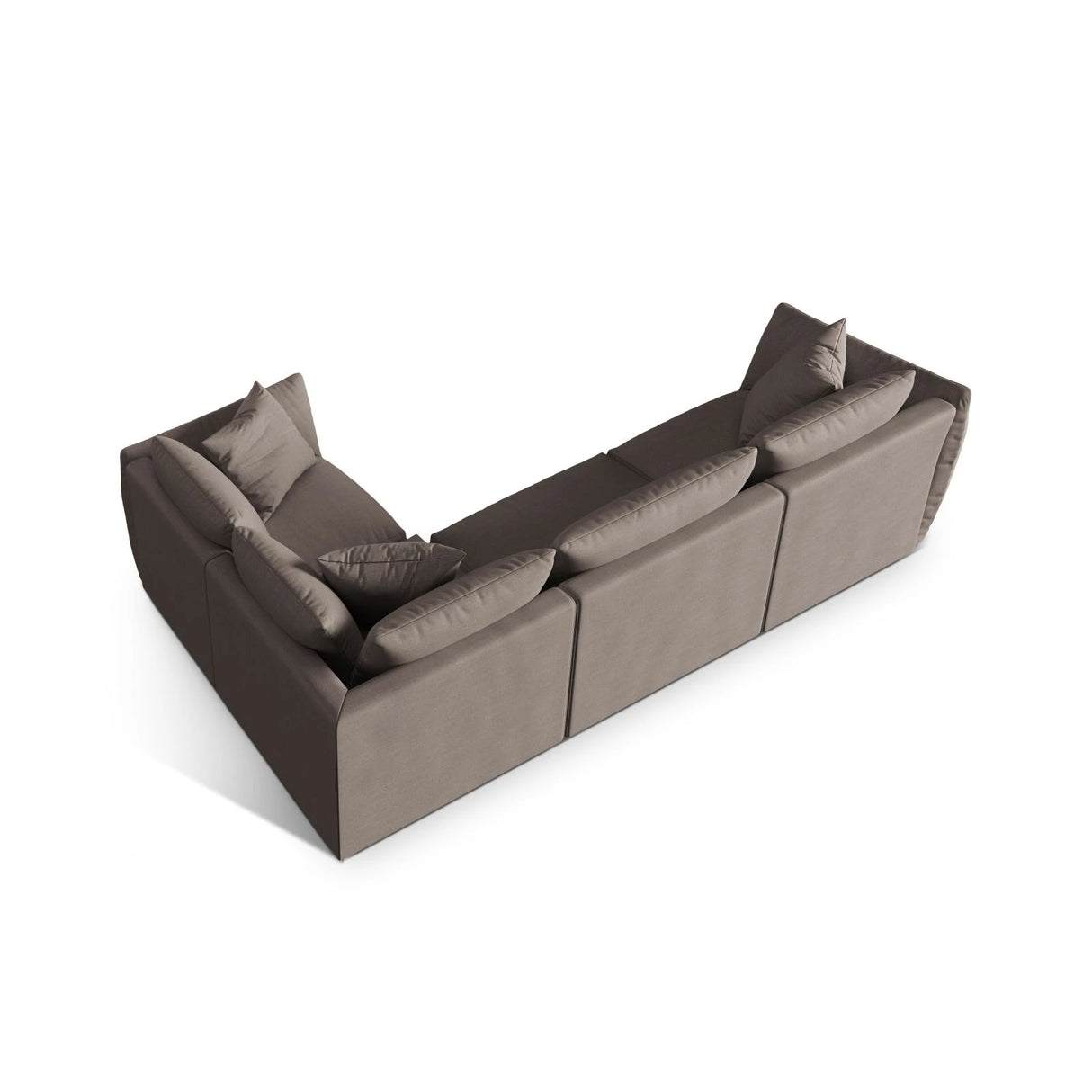 Chris 5-Sitzer Ecksofa Rechts, in Leinenoptik aus Strukturierter Stoff (LINS07) in Concrete, 295x210 cm – Bild 5