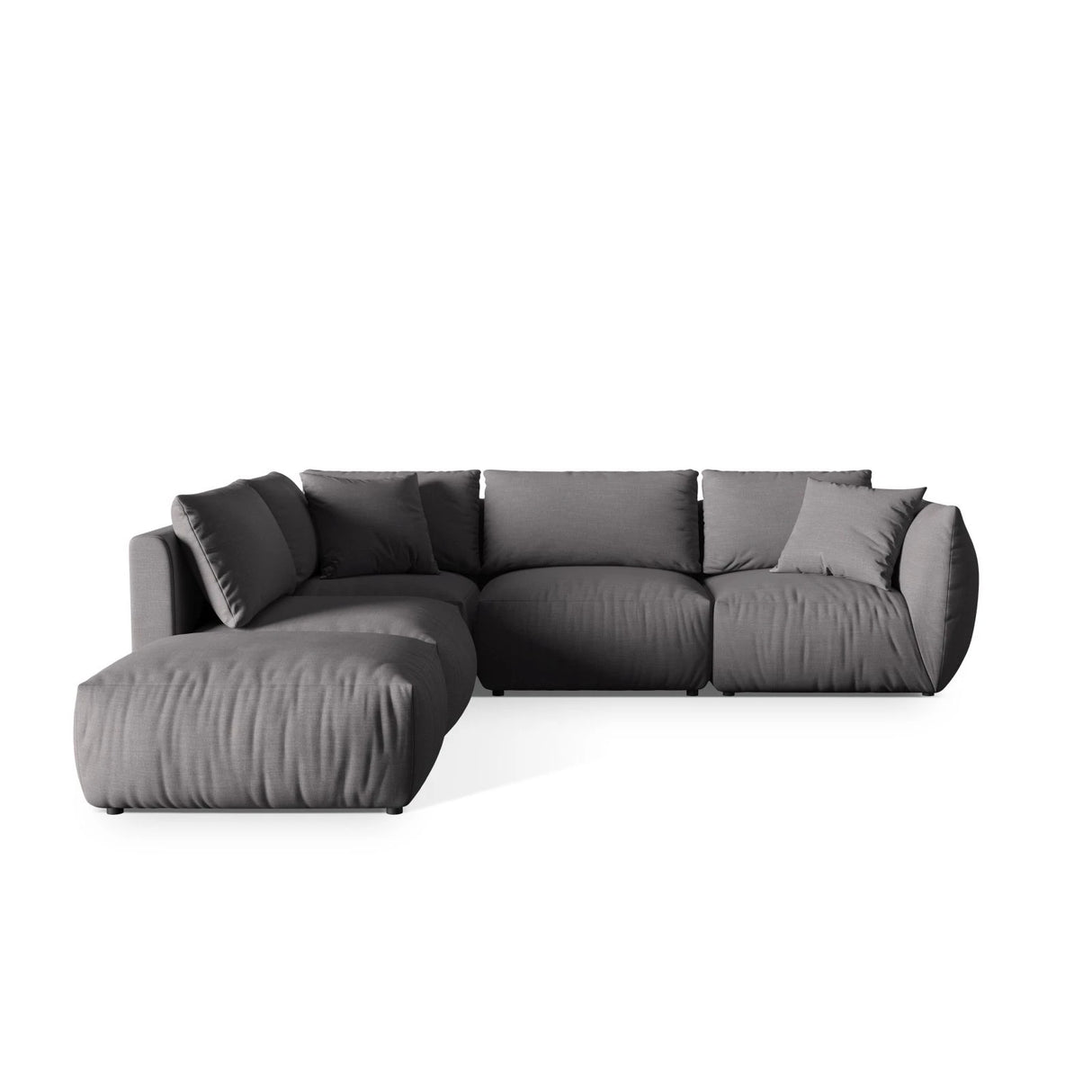 Chris 6-Sitzer Ecksofa offen, Links, in Leinenoptik aus Strukturierter Stoff (LIN32) in Sand, 295x290 cm – Bild 1