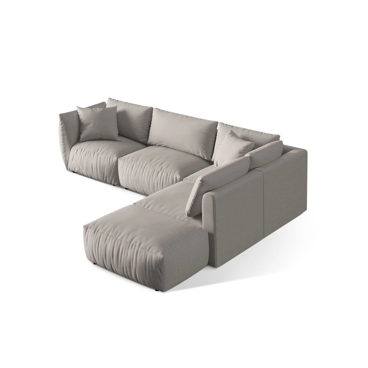 Chris 6-Sitzer Ecksofa offen, Rechts, in Leinenoptik aus Strukturierter Stoff (LIN04) in Natural, 295x290 cm – Bild 5