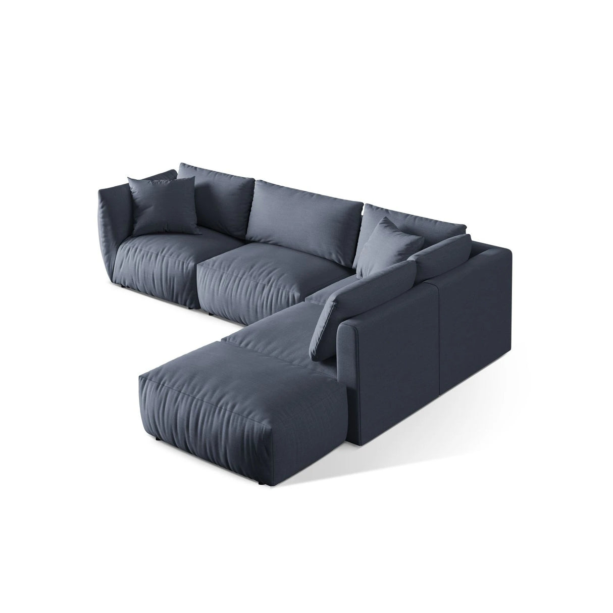 Chris 6-Sitzer Ecksofa offen, Rechts, in Leinenoptik aus Strukturierter Stoff (LIN74) in Light Green, 295x290 cm – Bild 5