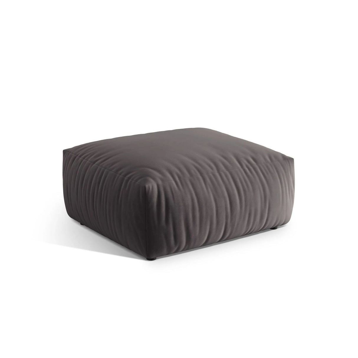 Chris Pouf in Leinenoptik aus Samt (CasGraph) in Dunkelgrau, 100x100 cm – Bild 3