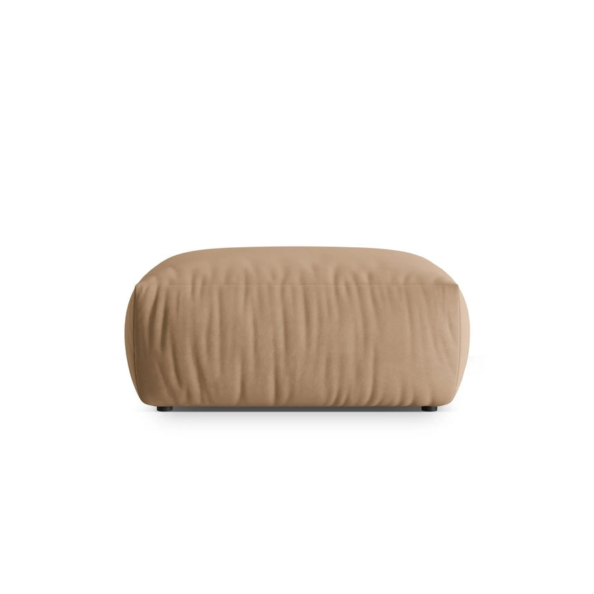 Chris Pouf in Leinenoptik aus Samt (CasLio) in Sand, 85x100 cm – Bild 1