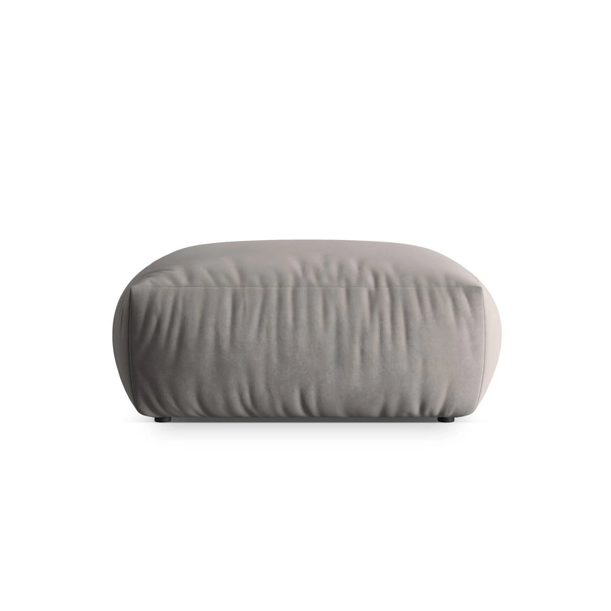 Chris Pouf in Leinenoptik aus Samt (CasSto) in Grau, 100x100 cm – Bild 1