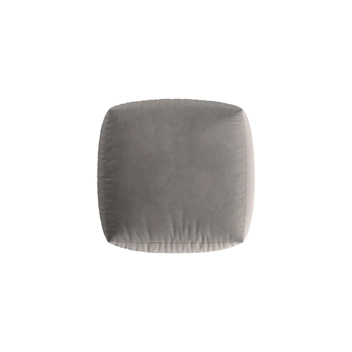 Chris Pouf in Leinenoptik aus Samt (CasSto) in Grau, 100x100 cm – Bild 4