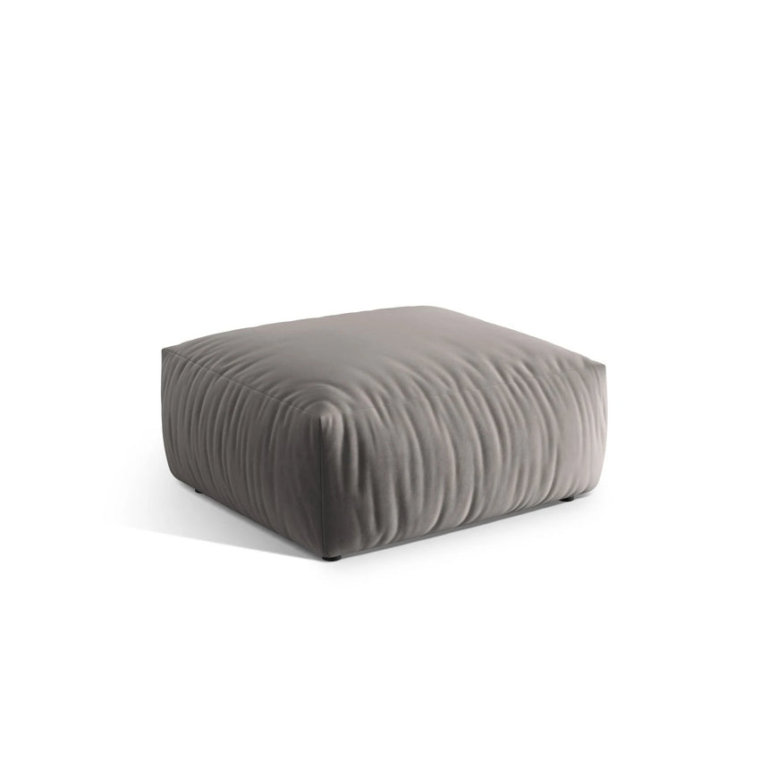 Chris Pouf in Leinenoptik aus Samt (CasSto) in Grau, 85x100 cm – Bild 3