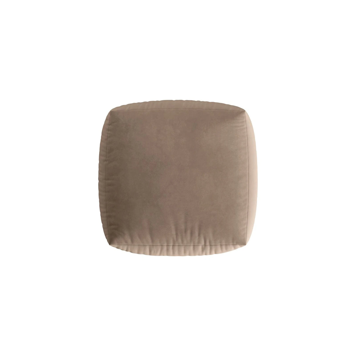 Chris Pouf in Leinenoptik aus Samt (CasTau) in Light Brown, 100x100 cm – Bild 4