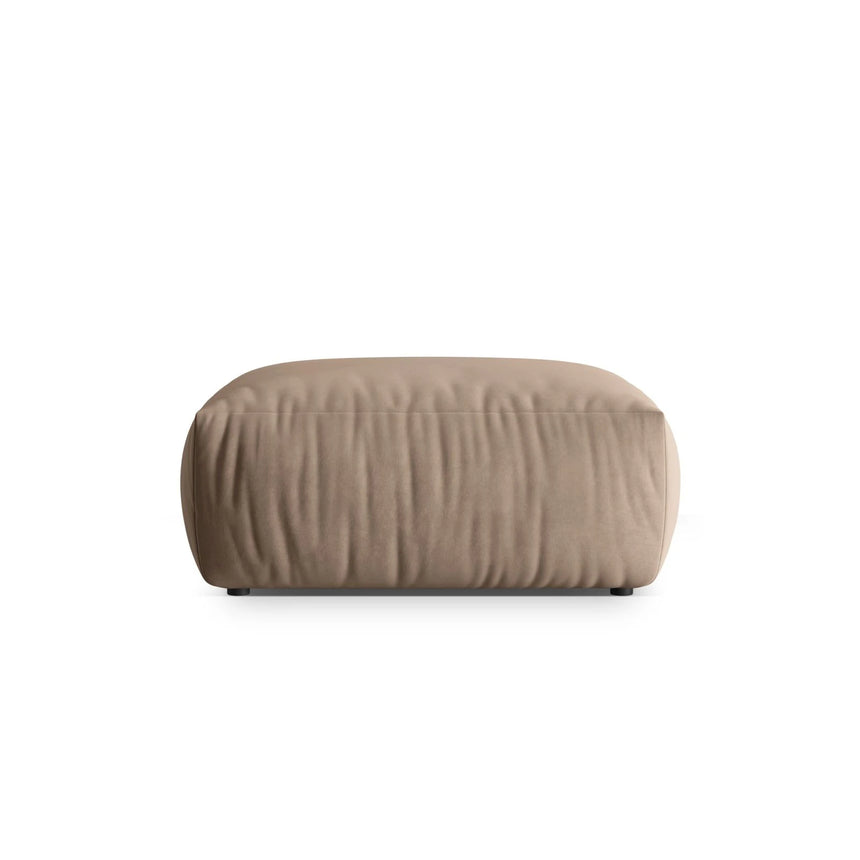 Chris Pouf in Leinenoptik aus Samt (CasTau) in Light Brown, 85x100 cm – Bild 1