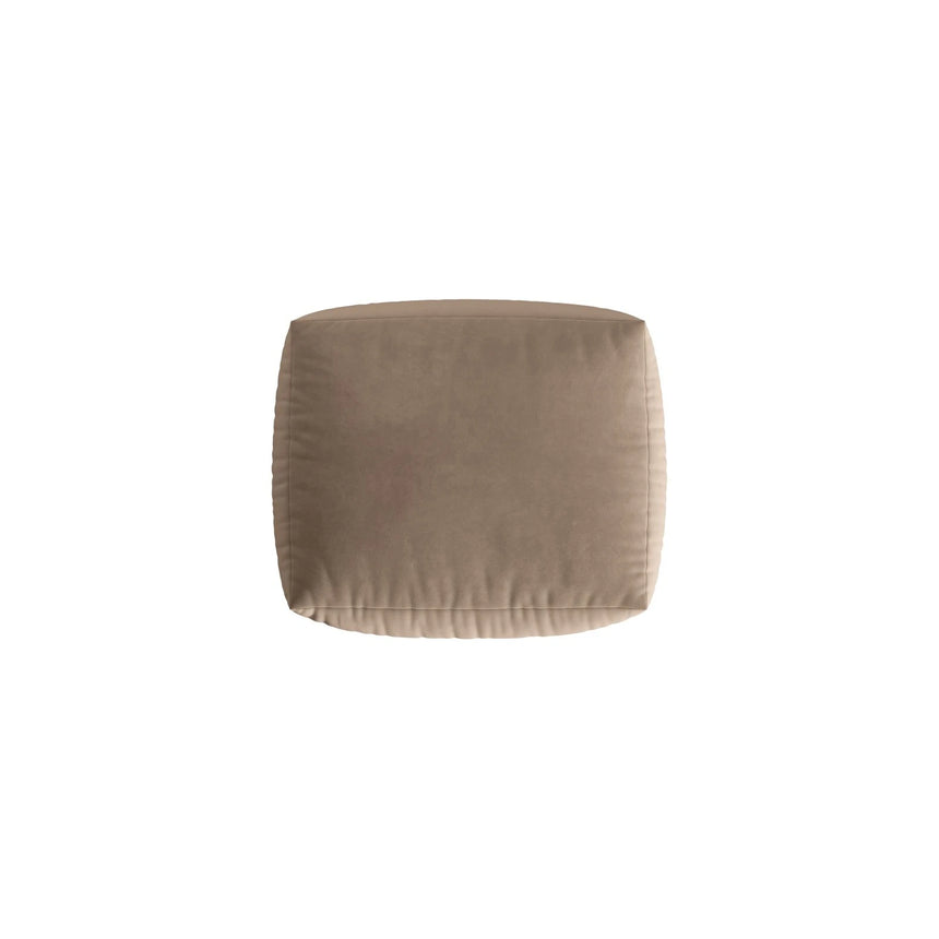 Chris Pouf in Leinenoptik aus Samt (CasTau) in Light Brown, 85x100 cm – Bild 4