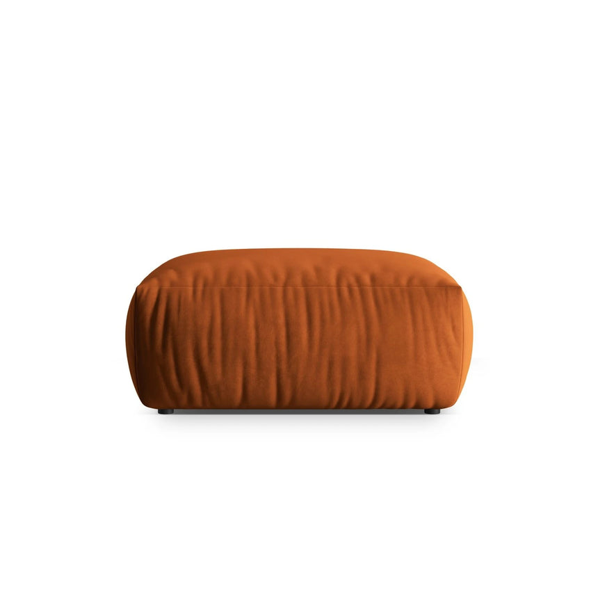 Chris Pouf in Leinenoptik aus Samt (CasTerr) in Terrakotta, 85x100 cm – Bild 1