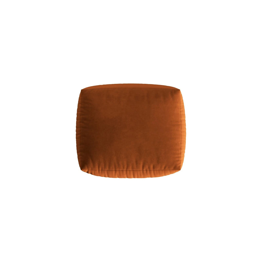 Chris Pouf in Leinenoptik aus Samt (CasTerr) in Terrakotta, 85x100 cm – Bild 4
