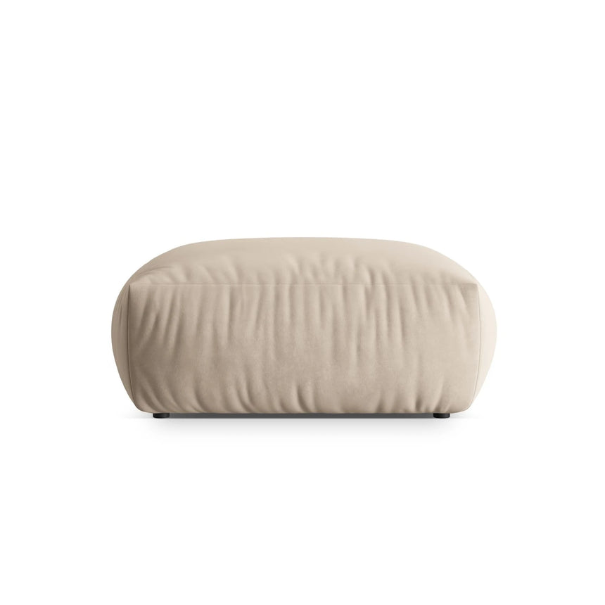 Chris Pouf in Leinenoptik aus Samt oder Strukturstoff, 100x100 cm – Bild 1