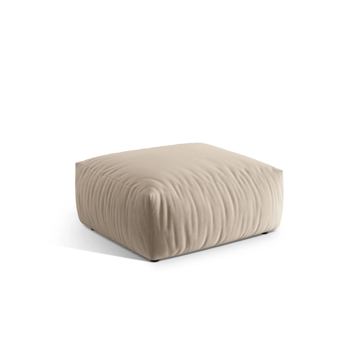 Chris Pouf in Leinenoptik aus Samt oder Strukturstoff, 85x100 cm – Bild 3