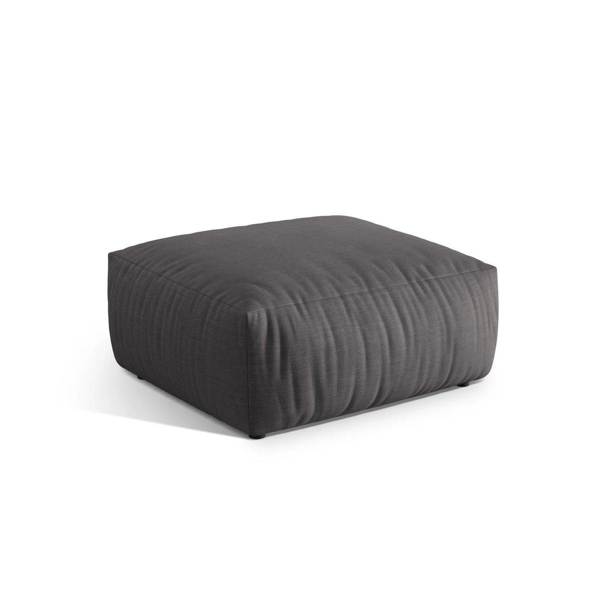 Chris Pouf in Leinenoptik aus Strukturierter Stoff (LIN32) in Sand, 100x100 cm – Bild 3