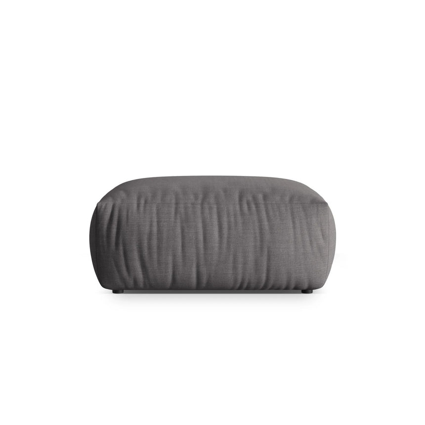 Chris Pouf in Leinenoptik aus Strukturierter Stoff (LIN32) in Sand, 85x100 cm – Bild 1