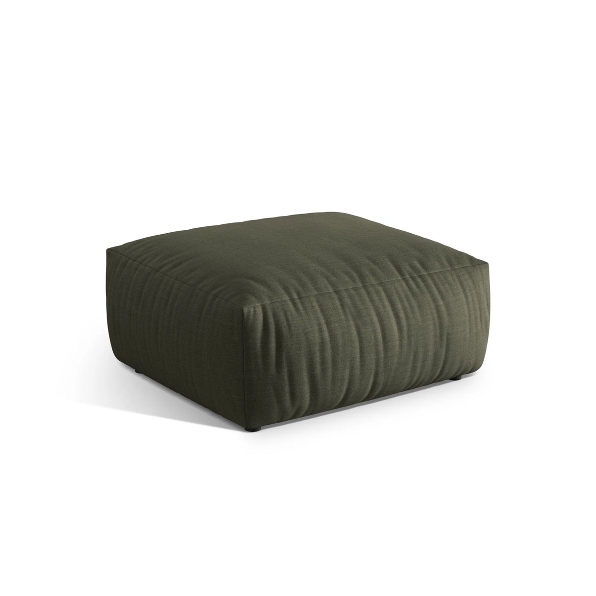 Chris Pouf in Leinenoptik aus Strukturierter Stoff (LIN81) in Muted Blue, 100x100 cm – Bild 3