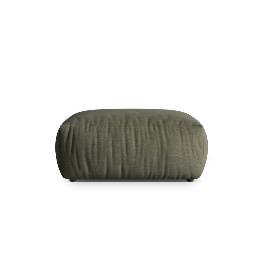 Chris Pouf in Leinenoptik aus Strukturierter Stoff (LIN81) in Muted Blue, 85x100 cm – Bild 1