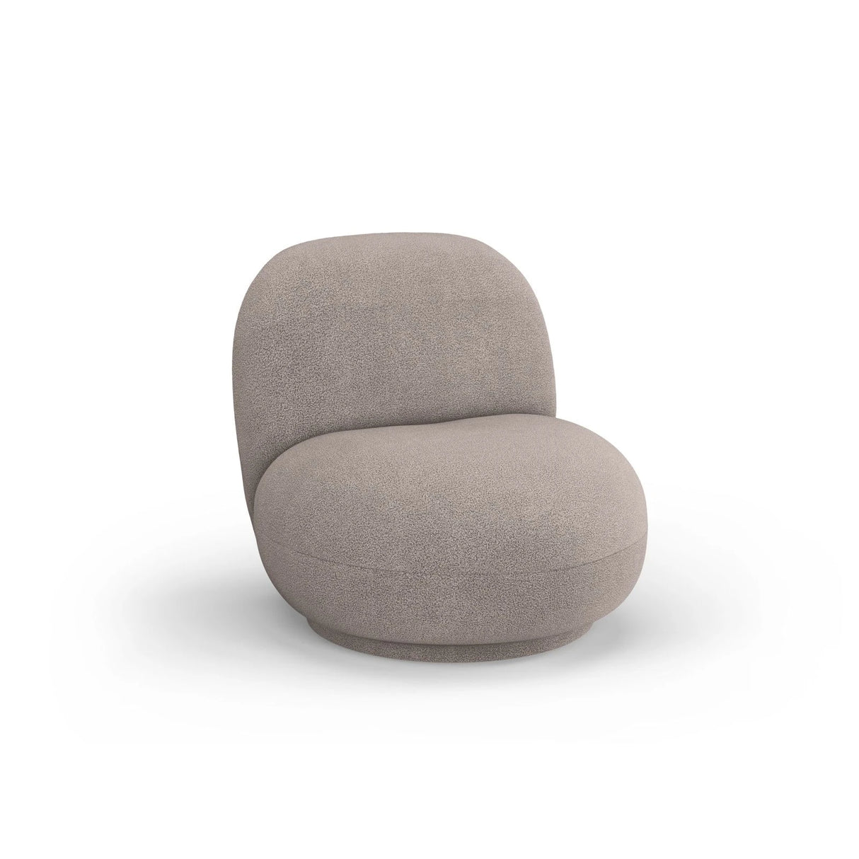 Chuck Sessel, drehbar, mit Bezug aus Boucle (NoN16) in Hellbraun, 78x77 cm – Bild 4