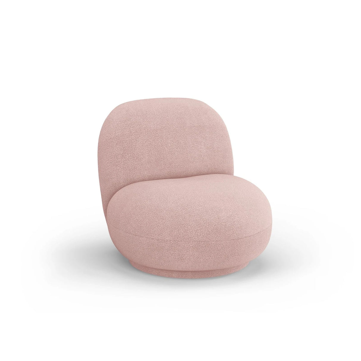 Chuck Sessel, drehbar, mit Bezug aus Boucle (NoN61) in Puderrosa, 78x77 cm – Bild 4